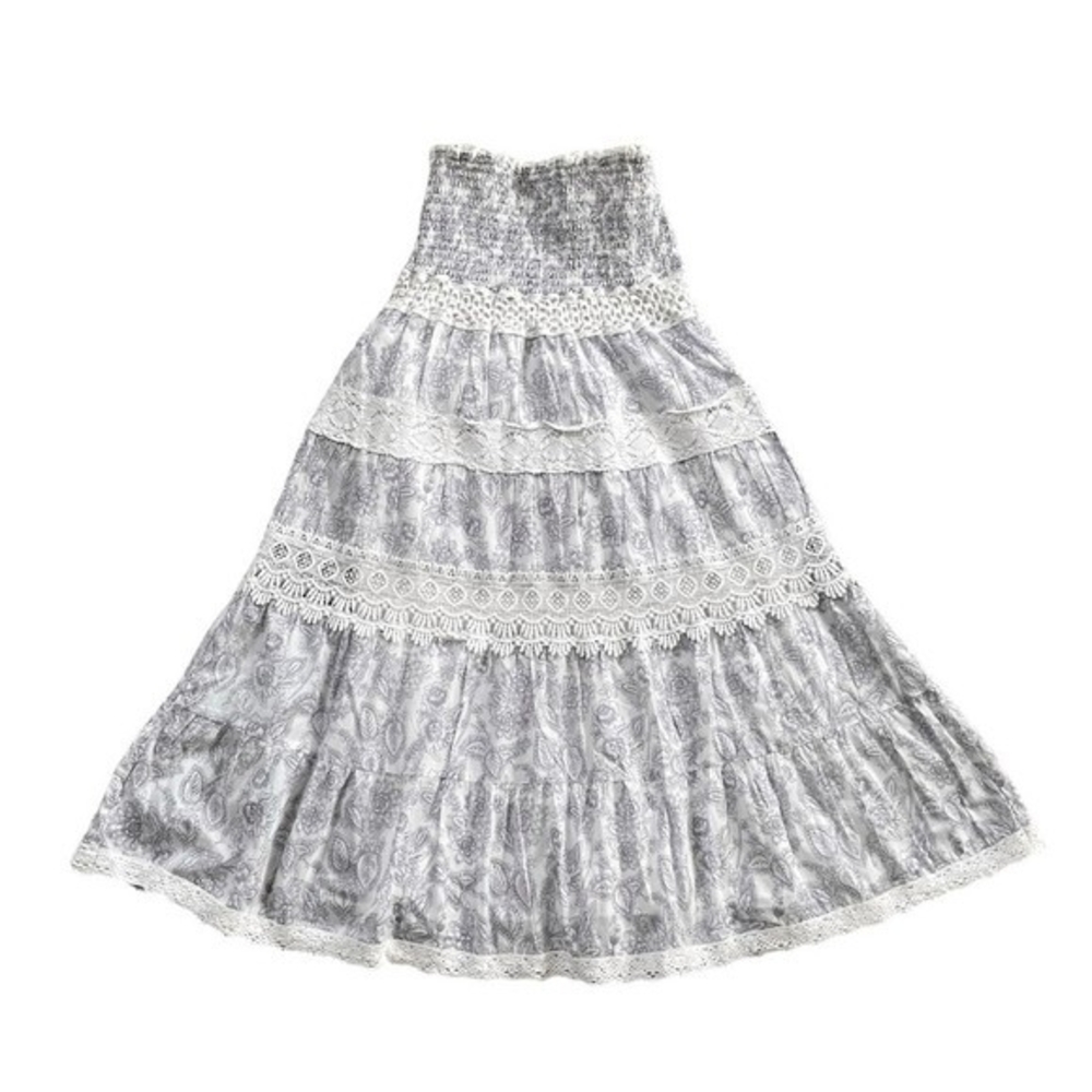 Victorias Secret Strapless White Floral Lace Mini Dress Cotton Fit Flare XS - Picture 8 of 11
